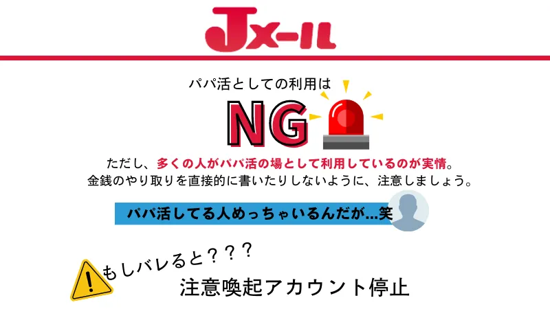 Jメールはパパ活としての利用はNG　