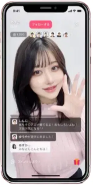 パパ活アプリJメールのライブ配信機能のスマホ画面