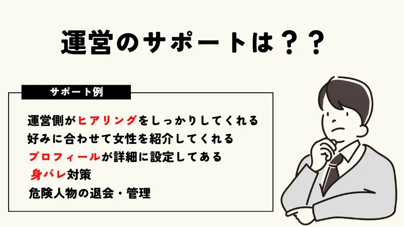 交際クラブおすすめの選び方は運営のサポートがあるかないか